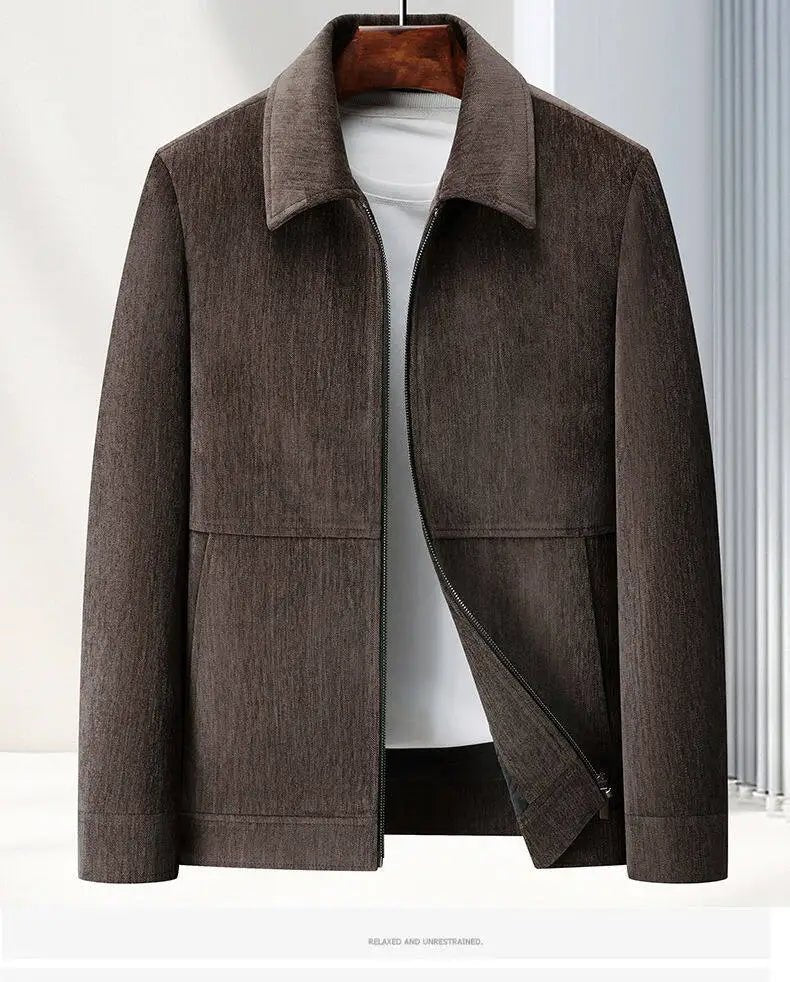 Spring Brand Business Jacket Men Casual Coats Zipper Simple Middle - Aged Elderly Dad Clothes Office Outerwear Blazer Jackets Tops - PratSN