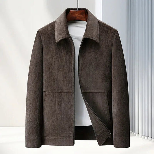 Spring Brand Business Jacket Men Casual Coats Zipper Simple Middle - Aged Elderly Dad Clothes Office Outerwear Blazer Jackets Tops - PratSN