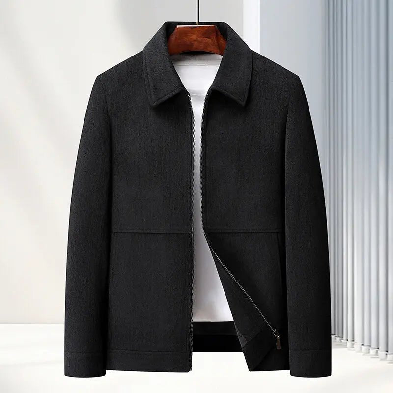 Spring Brand Business Jacket Men Casual Coats Zipper Simple Middle - Aged Elderly Dad Clothes Office Outerwear Blazer Jackets Tops - PratSN