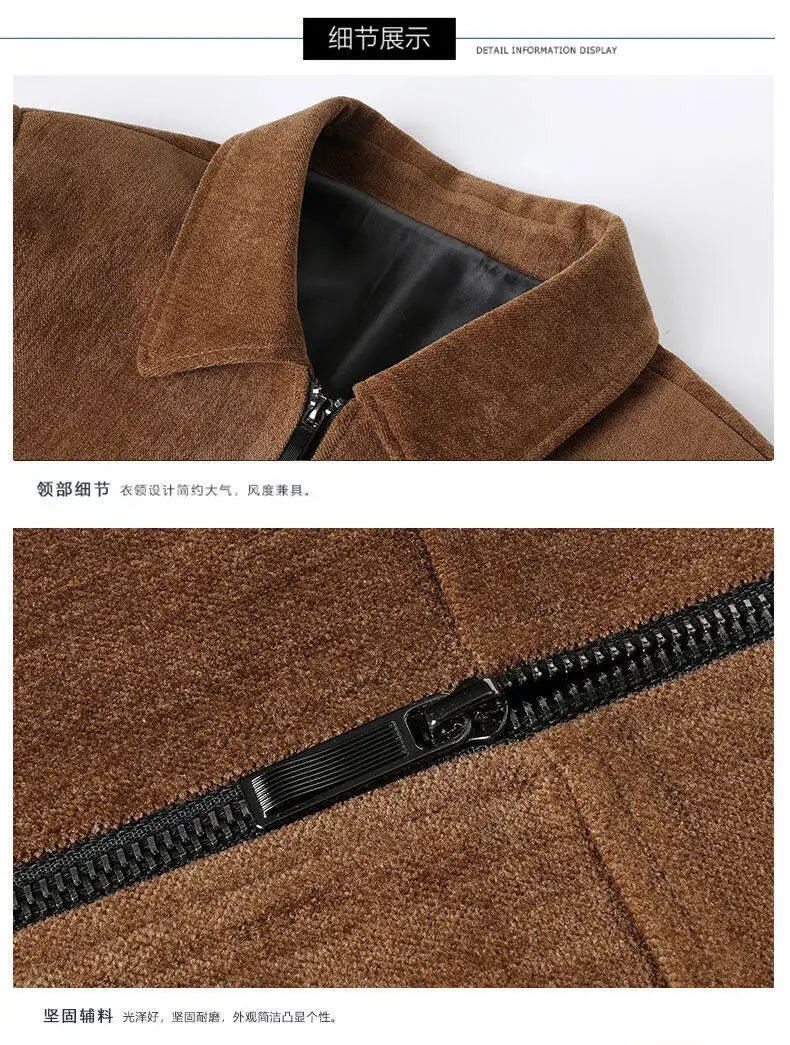 Spring Brand Business Jacket Men Casual Coats Zipper Simple Middle - Aged Elderly Dad Clothes Office Outerwear Blazer Jackets Tops - PratSN