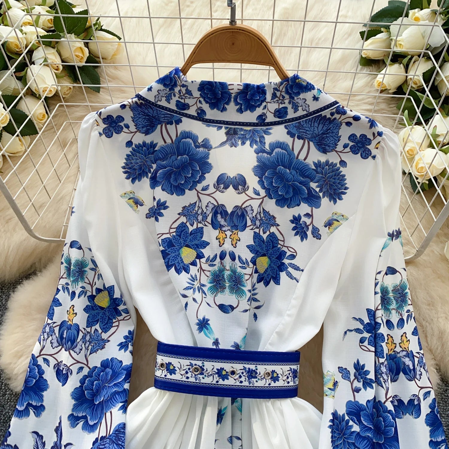 Spring Fall New Women 2025 Europe and the United States Fashion Long - sleeved Printed A - line Elegant Dresses - PratSN