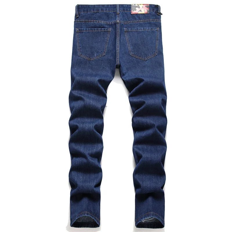 Spring Season Embroidered Denim Skinny Jeans Streetwear Hip Hop Utility Punk Style Stonewashed with Button Decoration - PratSN