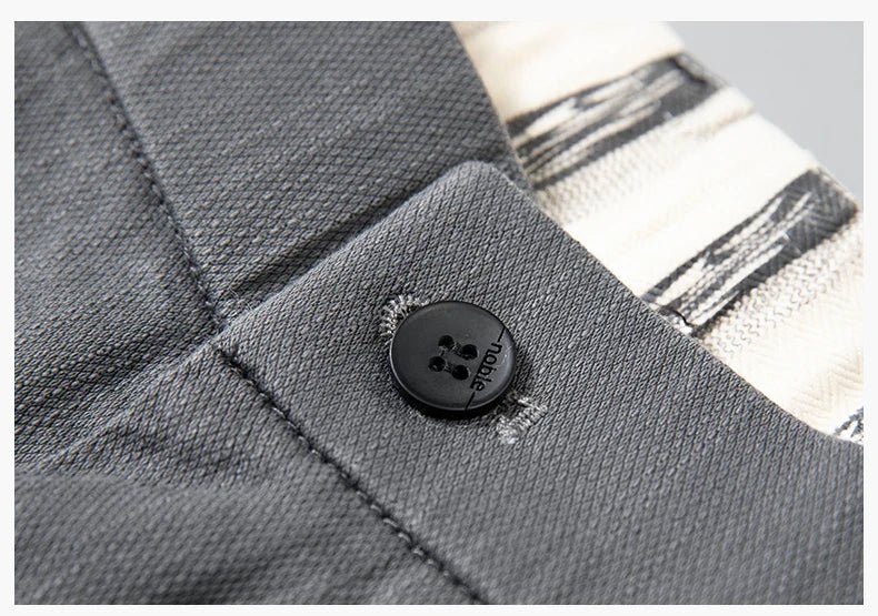 Spring Summer Classic Men's Casual Pants Stretch Slim Business Cotton Trousers Fashion Zippered Pocket Thin Men Pants Korean - PratSN