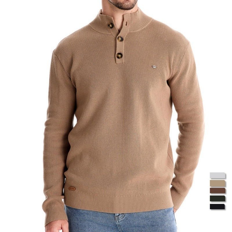 Stand Collar Men's High Quality Business Sweater Casual Sweater - PratSN