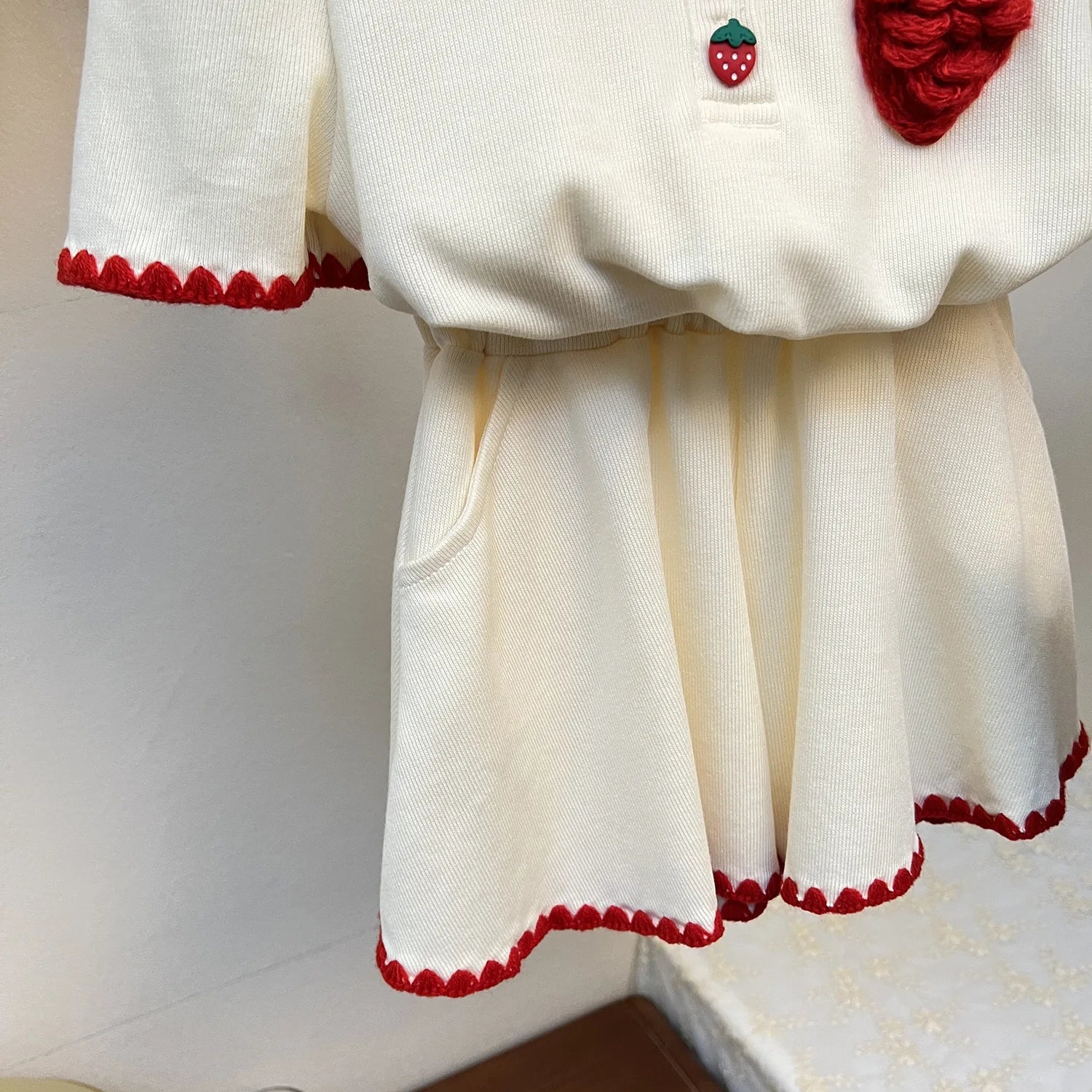 Summer Baby Girl Clothes Set Kid Lapel Tshirts and Shorts 2 Pieces Suit Children Strawberry Top Bottom Outfits Tracksuits - PratSN