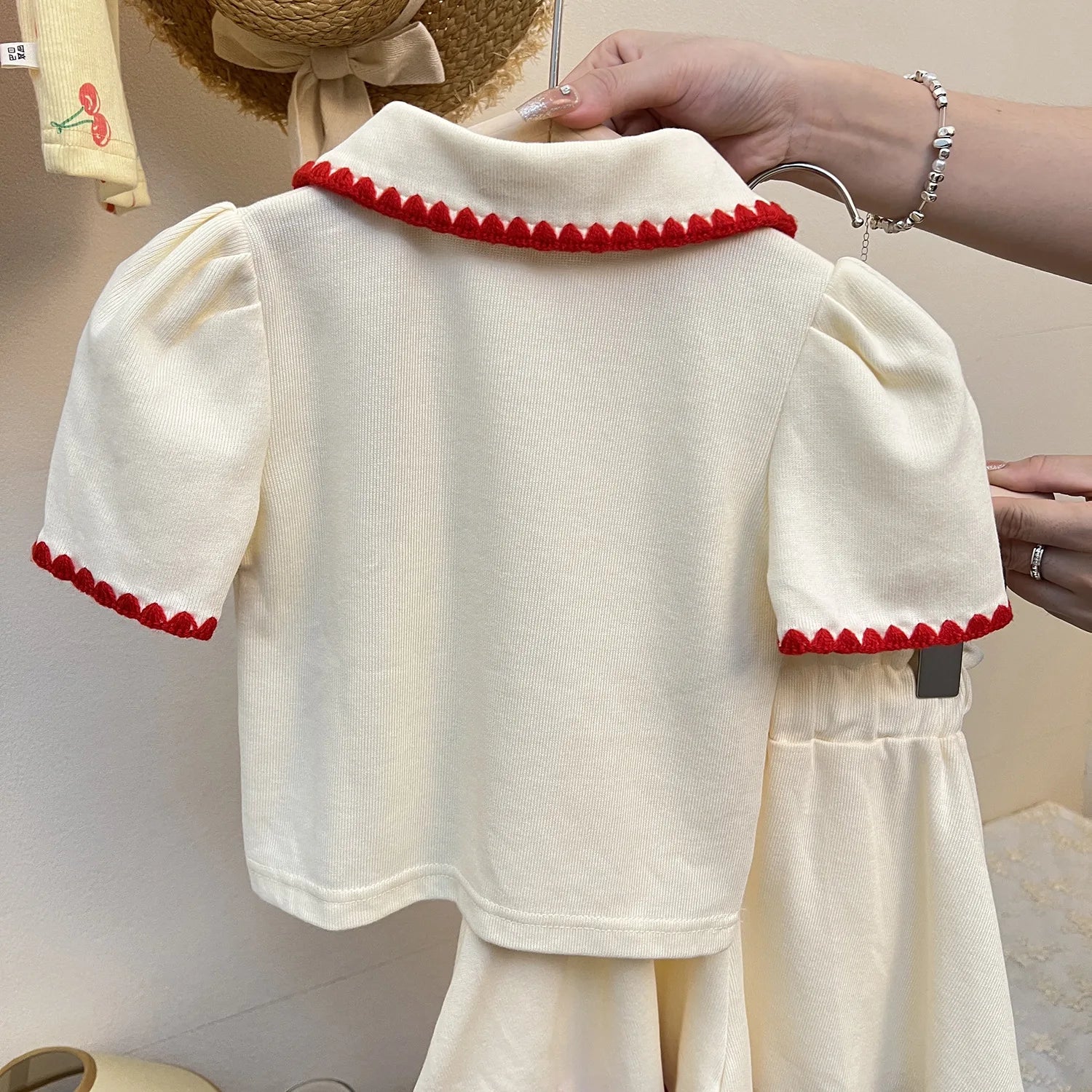 Summer Baby Girl Clothes Set Kid Lapel Tshirts and Shorts 2 Pieces Suit Children Strawberry Top Bottom Outfits Tracksuits - PratSN