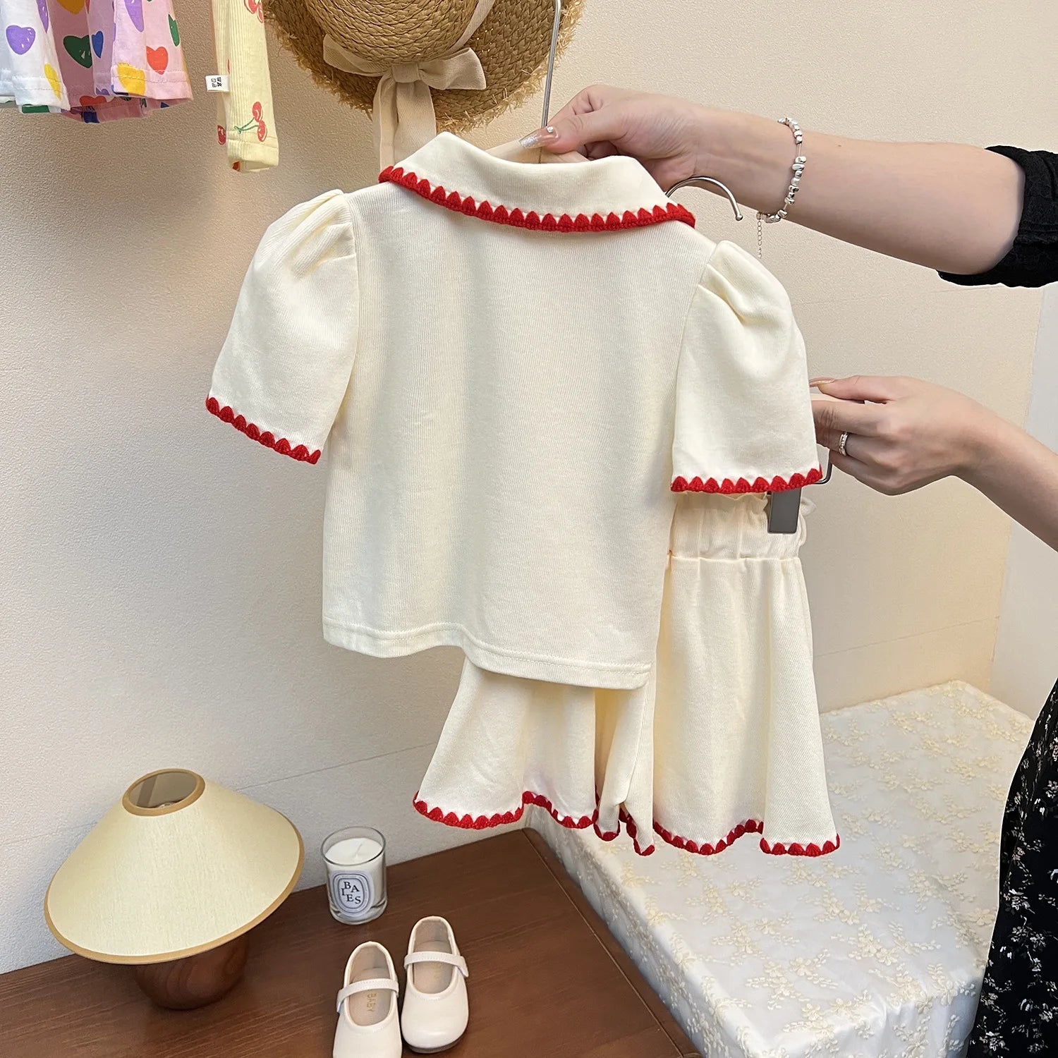 Summer Baby Girl Clothes Set Kid Lapel Tshirts and Shorts 2 Pieces Suit Children Strawberry Top Bottom Outfits Tracksuits - PratSN