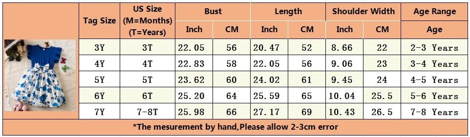 Summer Girls Butterfly Printed Sweet Dress Ruffled Sleeveless Floral Princess Dresses 3 - 8Yrs Children's Birthday Party Clothing - PratSN