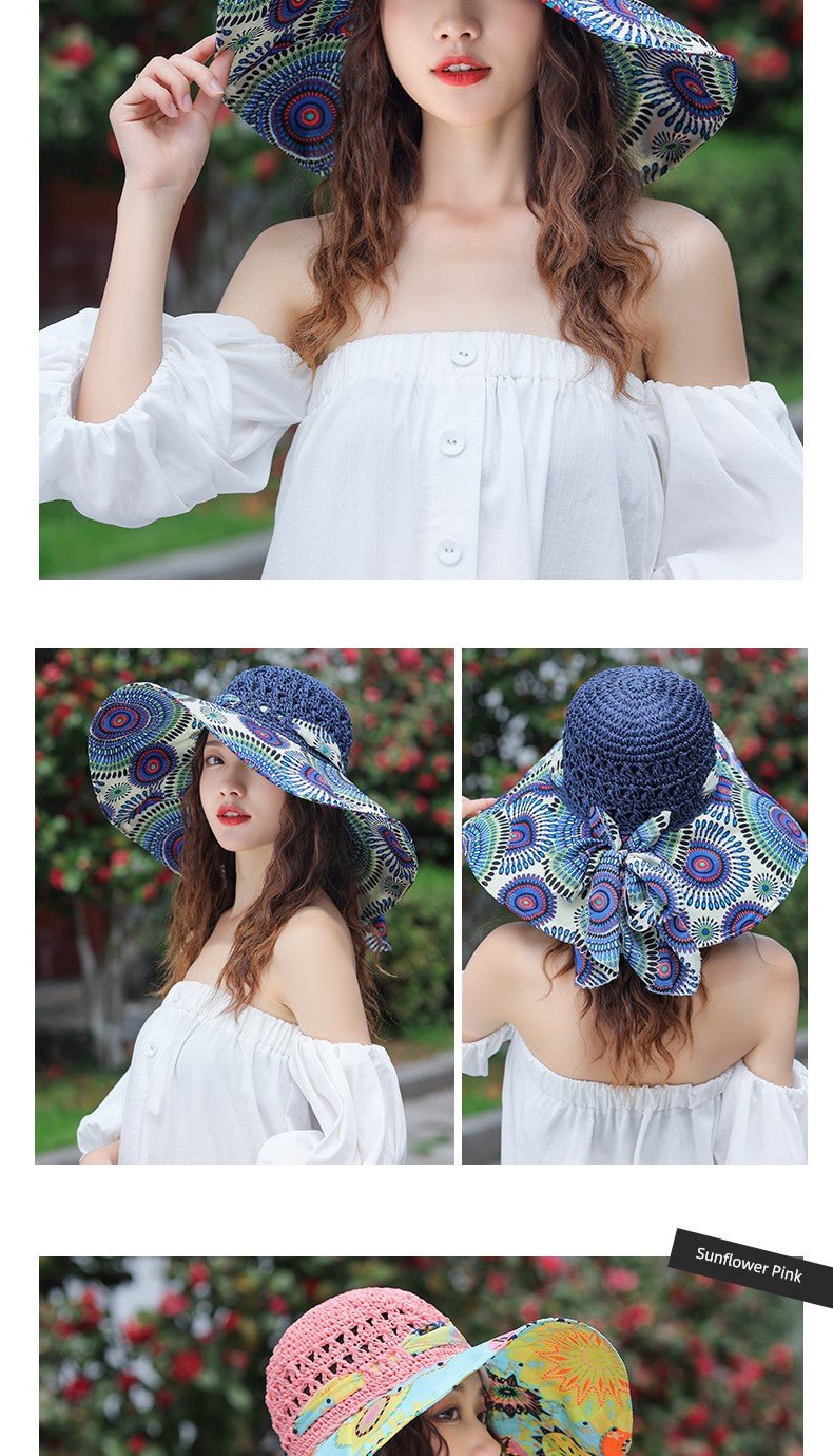 Summer Hat Children's K - style Easiest for Match UV Protection Big Brim Beach Hat Sun Hat Sun Protection Straw Sun Hat Travel Cap - PratSN