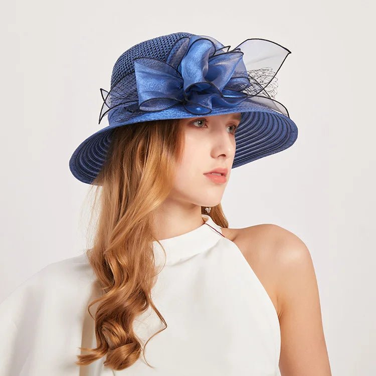 Summer hats for women Organza flower mesh sunshade hat vacation beach hat wide brimmed sun hat Sun protection sombreros de mujer - PratSN