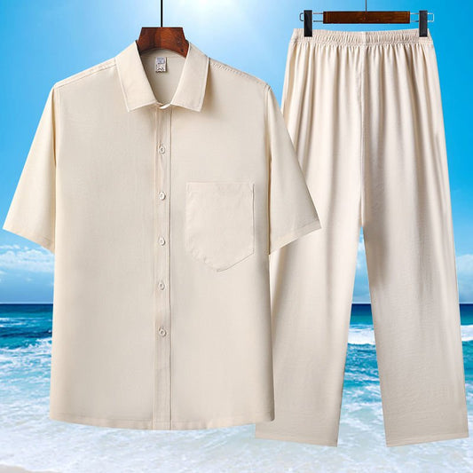 Summer Ice Cotton Short - Sleeved Shirt Set - PratSN