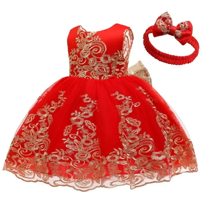 Summer Kids Girls Party Dress Sleeveless Sequins Sashes Princess Dress Wedding Perform Birthday E8557 - PratSN