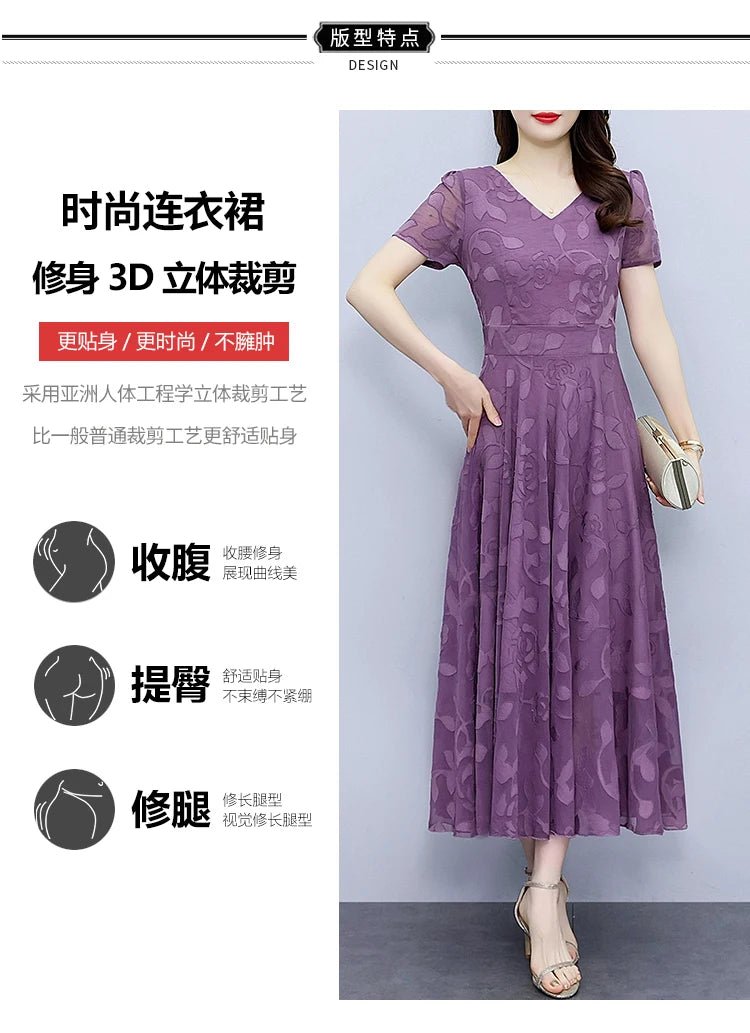 Summer Luxury Chic Prom Party Dress Women Fashion Elegant Bodycon Night Long Vestido 2024 Vintage Solid Casual Chiffon Maxi Robe - PratSN