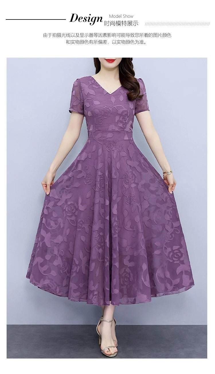 Summer Luxury Chic Prom Party Dress Women Fashion Elegant Bodycon Night Long Vestido 2024 Vintage Solid Casual Chiffon Maxi Robe - PratSN