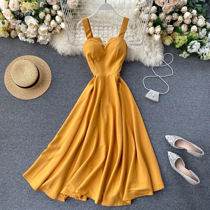 Summer Robe 2026 Dress Women V Neck Long Party Dresses Sexy Tank Backless Spaghetti Strap Maxi Female Holiday Vestidos - PratSN