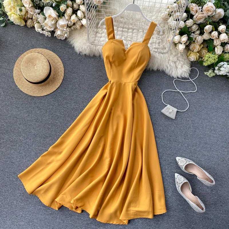 Summer Robe 2026 Dress Women V Neck Long Party Dresses Sexy Tank Backless Spaghetti Strap Maxi Female Holiday Vestidos - PratSN