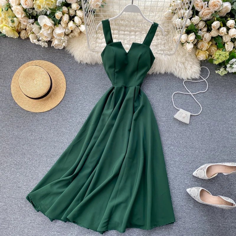 Summer Robe 2026 Dress Women V Neck Long Party Dresses Sexy Tank Backless Spaghetti Strap Maxi Female Holiday Vestidos - PratSN