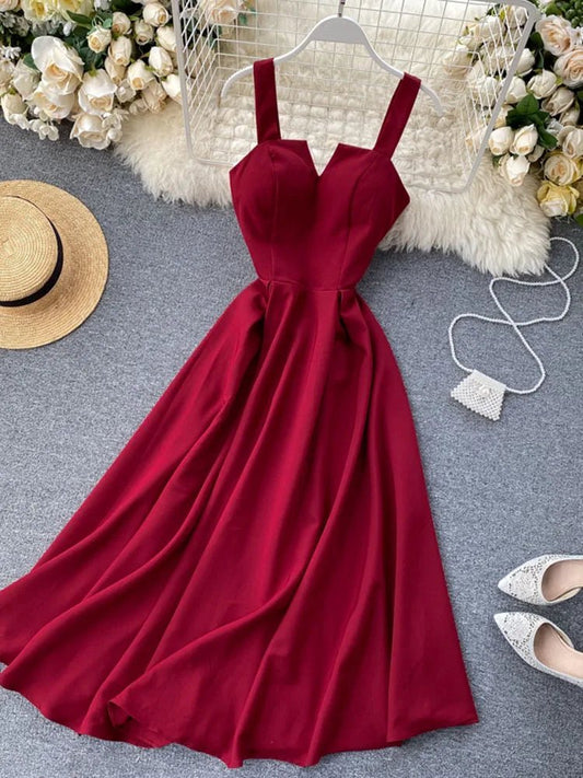 Summer Robe 2026 Dress Women V Neck Long Party Dresses Sexy Tank Backless Spaghetti Strap Maxi Female Holiday Vestidos - PratSN
