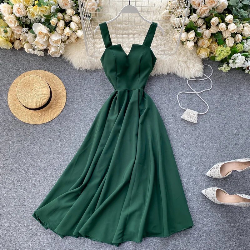 Summer Robe 2026 Dress Women V Neck Long Party Dresses Sexy Tank Backless Spaghetti Strap Maxi Female Holiday Vestidos - PratSN