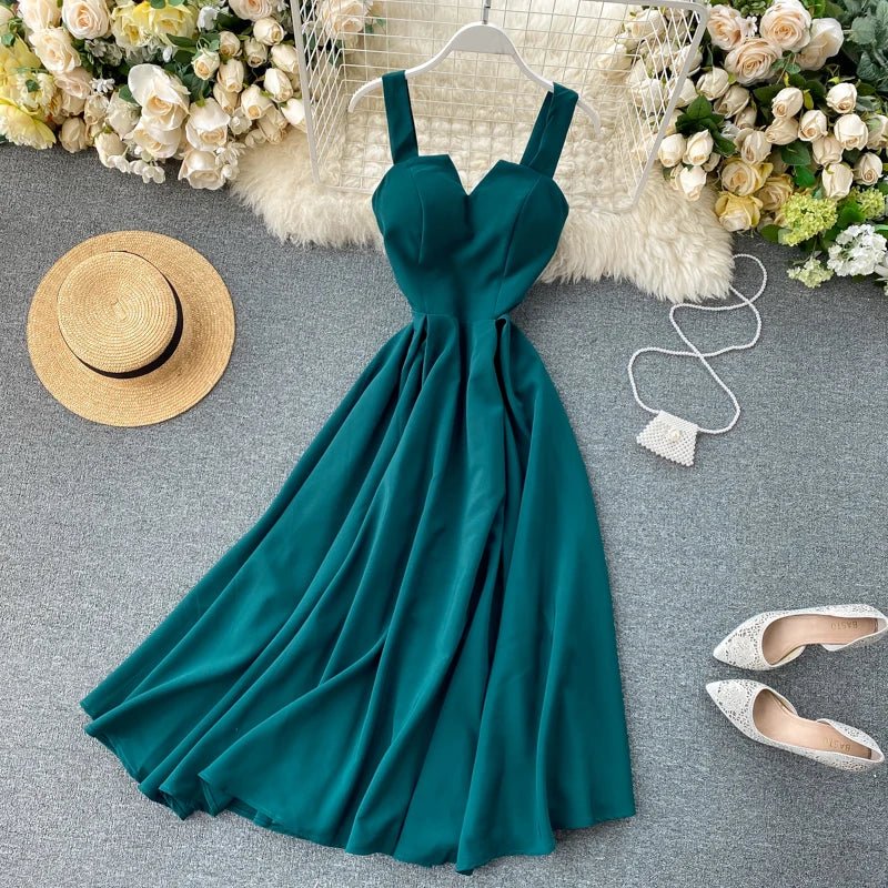 Summer Robe 2026 Dress Women V Neck Long Party Dresses Sexy Tank Backless Spaghetti Strap Maxi Female Holiday Vestidos - PratSN
