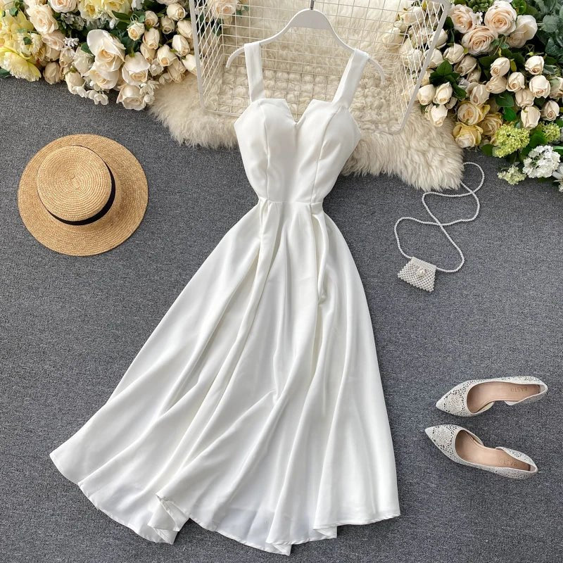 Summer Robe 2026 Dress Women V Neck Long Party Dresses Sexy Tank Backless Spaghetti Strap Maxi Female Holiday Vestidos - PratSN