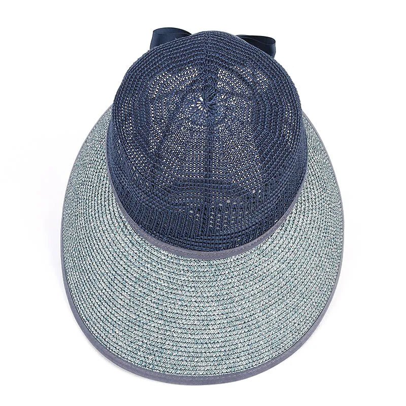 Summer Sun Hat Women Beach Accessories Wide Brim UV Protection Visor Sunshade Cap Ladies Bowknot Korean Panama Floppy Sunhat - PratSN