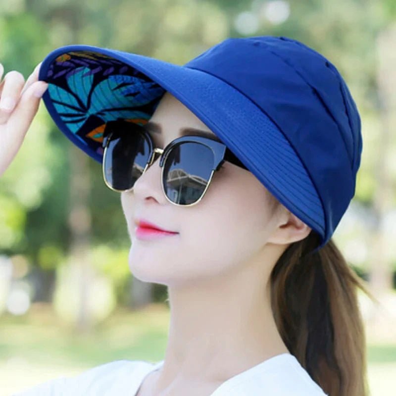 Summer Sun Protection Folding Sun Hat For Women Wide Brim Cap Ladies Beach Visor Hat Girl Holiday UV Protection Sun Hat - PratSN