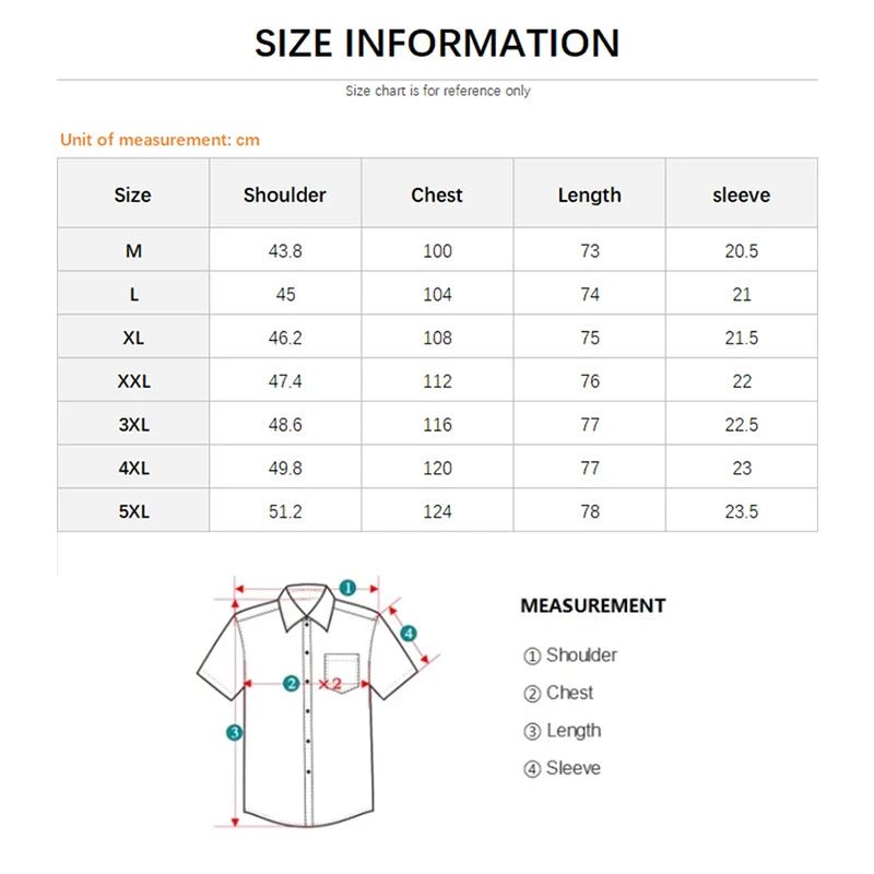 Summer Thin Men's Short - sleeved Shirts 2024 New Middle - aged Shirts Business Casual Male Clothing Large Size 5XL Tees 5Colors - PratSN