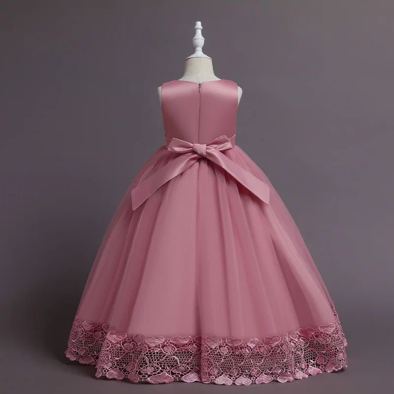 Summer Tulle Flower Girls Dress for Wedding Party Child Princess Pageant Long Gown Kids Dresses for Girls Formal Evening Clothes - PratSN