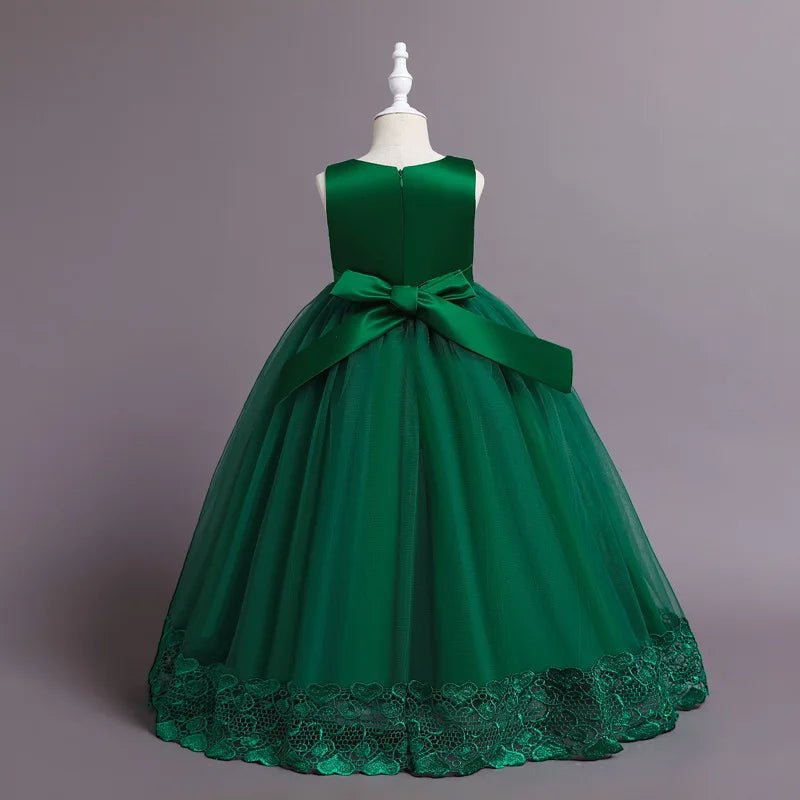 Summer Tulle Flower Girls Dress for Wedding Party Child Princess Pageant Long Gown Kids Dresses for Girls Formal Evening Clothes - PratSN
