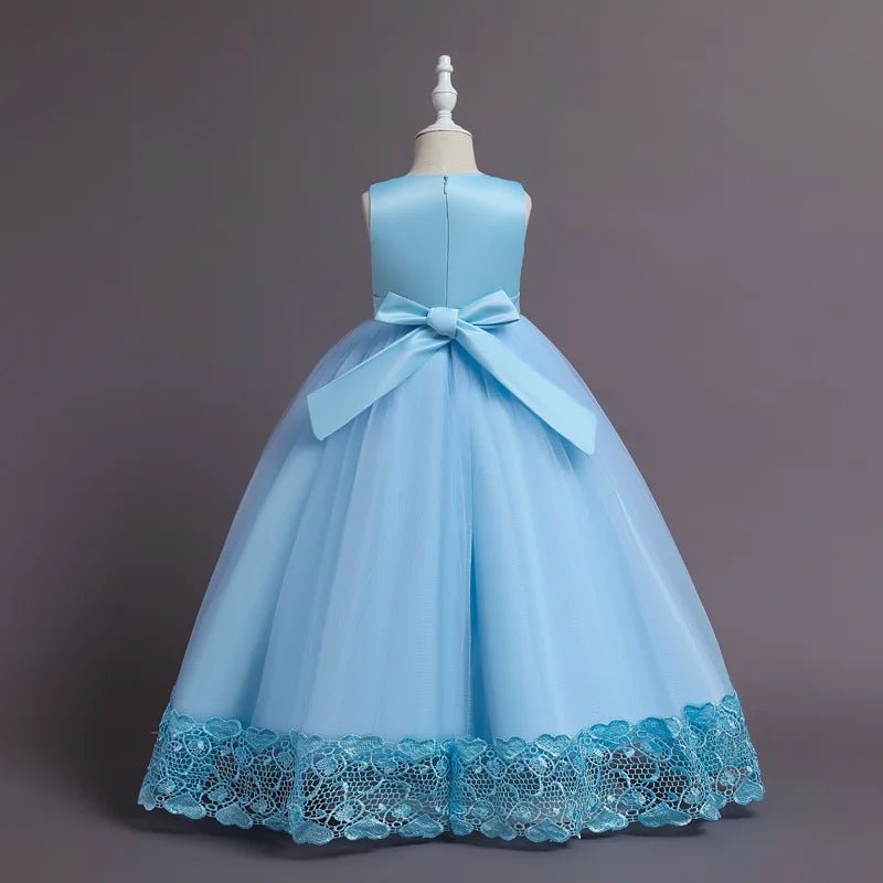 Summer Tulle Flower Girls Dress for Wedding Party Child Princess Pageant Long Gown Kids Dresses for Girls Formal Evening Clothes - PratSN
