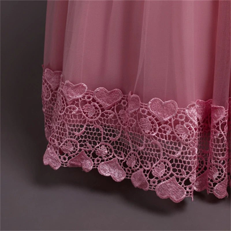 Summer Tulle Flower Girls Dress for Wedding Party Child Princess Pageant Long Gown Kids Dresses for Girls Formal Evening Clothes - PratSN