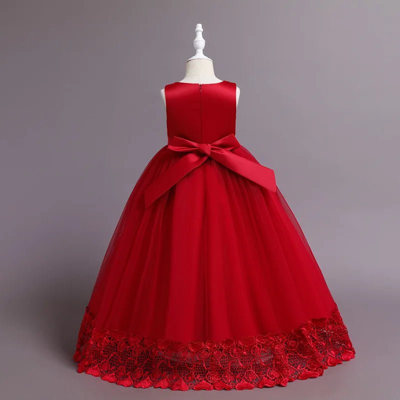 Summer Tulle Flower Girls Dress for Wedding Party Child Princess Pageant Long Gown Kids Dresses for Girls Formal Evening Clothes - PratSN