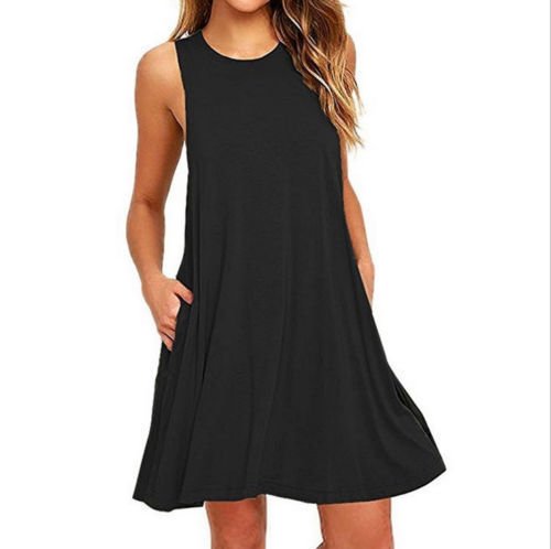 Summer Women Casual Pocket Dress Ladies T Shirt Dresses - PratSN