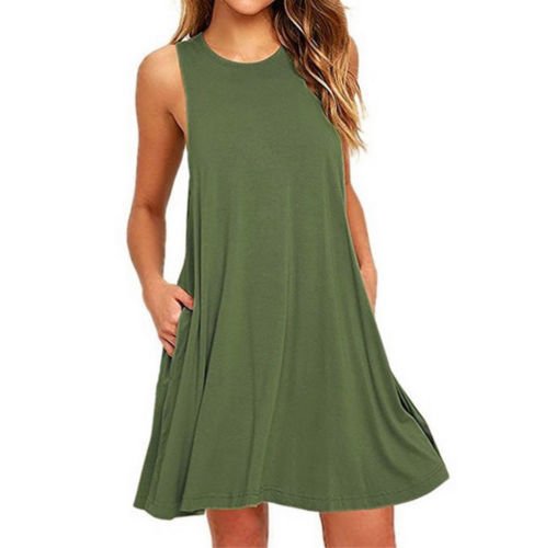 Summer Women Casual Pocket Dress Ladies T Shirt Dresses - PratSN