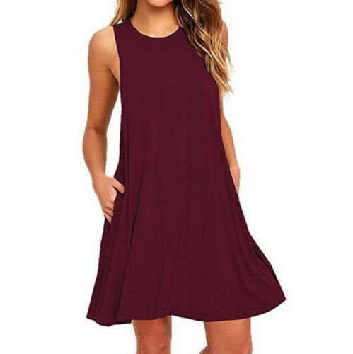 Summer Women Casual Pocket Dress Ladies T Shirt Dresses - PratSN