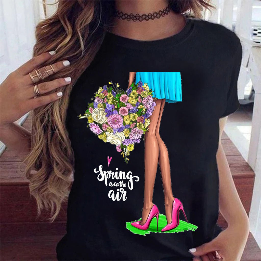 Sunflower Black Loose Short Sleeve T-Shirt - PratSN