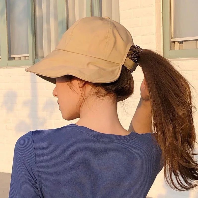 sunshade fisherman hat women's summer sunshade hat Velcro large brim basin hat - PratSN