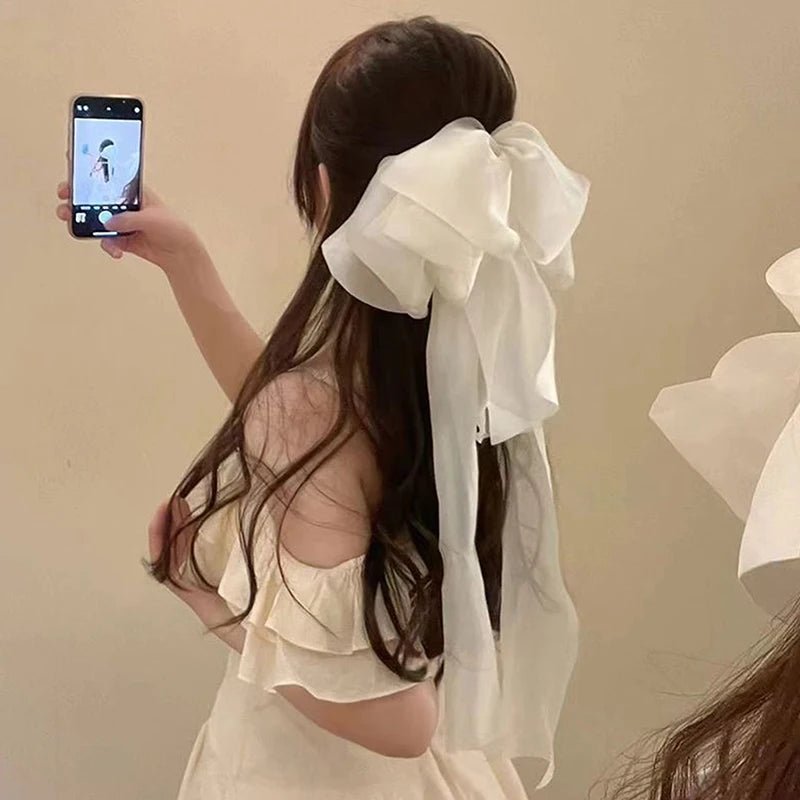 Super Fairy Ribbon Bowknot Hair Clip Princess Sweet Spring Clip High - end Atmosphere Headwear Hair Accessories - PratSN