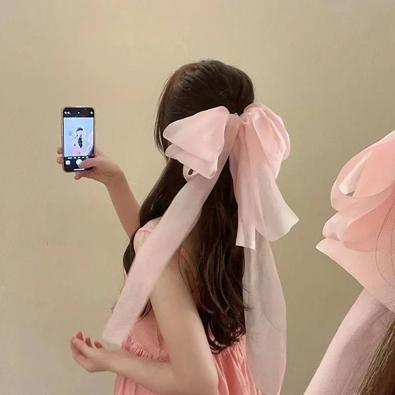 Super Fairy Ribbon Bowknot Hair Clip Princess Sweet Spring Clip High - end Atmosphere Headwear Hair Accessories - PratSN