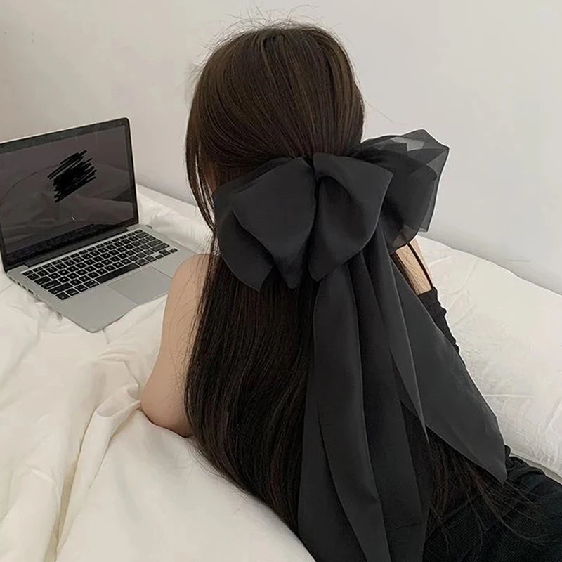 Super Fairy Ribbon Bowknot Hair Clip Princess Sweet Spring Clip High - end Atmosphere Headwear Hair Accessories - PratSN