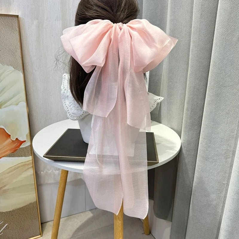 Super Fairy Ribbon Bowknot Hair Clip Princess Sweet Spring Clip High - end Atmosphere Headwear Hair Accessories - PratSN