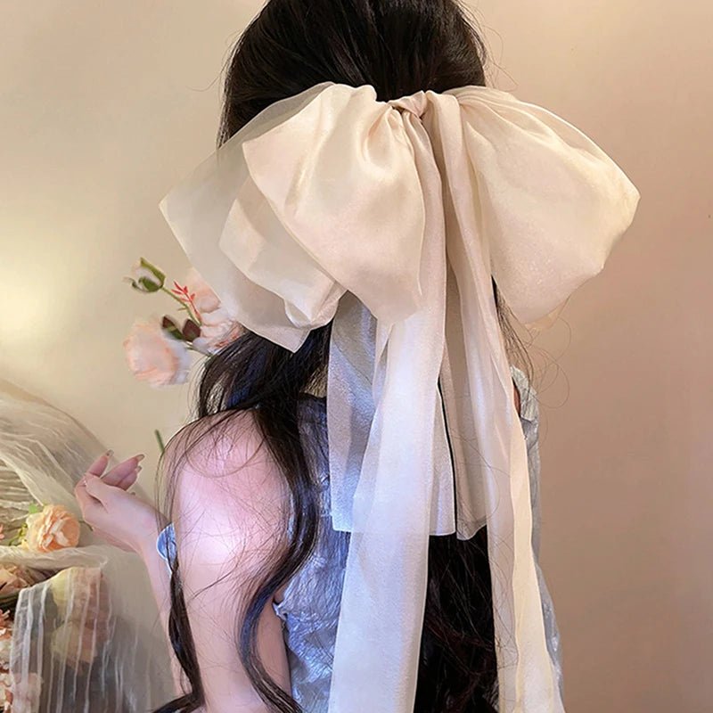 Super Fairy Ribbon Bowknot Hair Clip Princess Sweet Spring Clip High - end Atmosphere Headwear Hair Accessories - PratSN