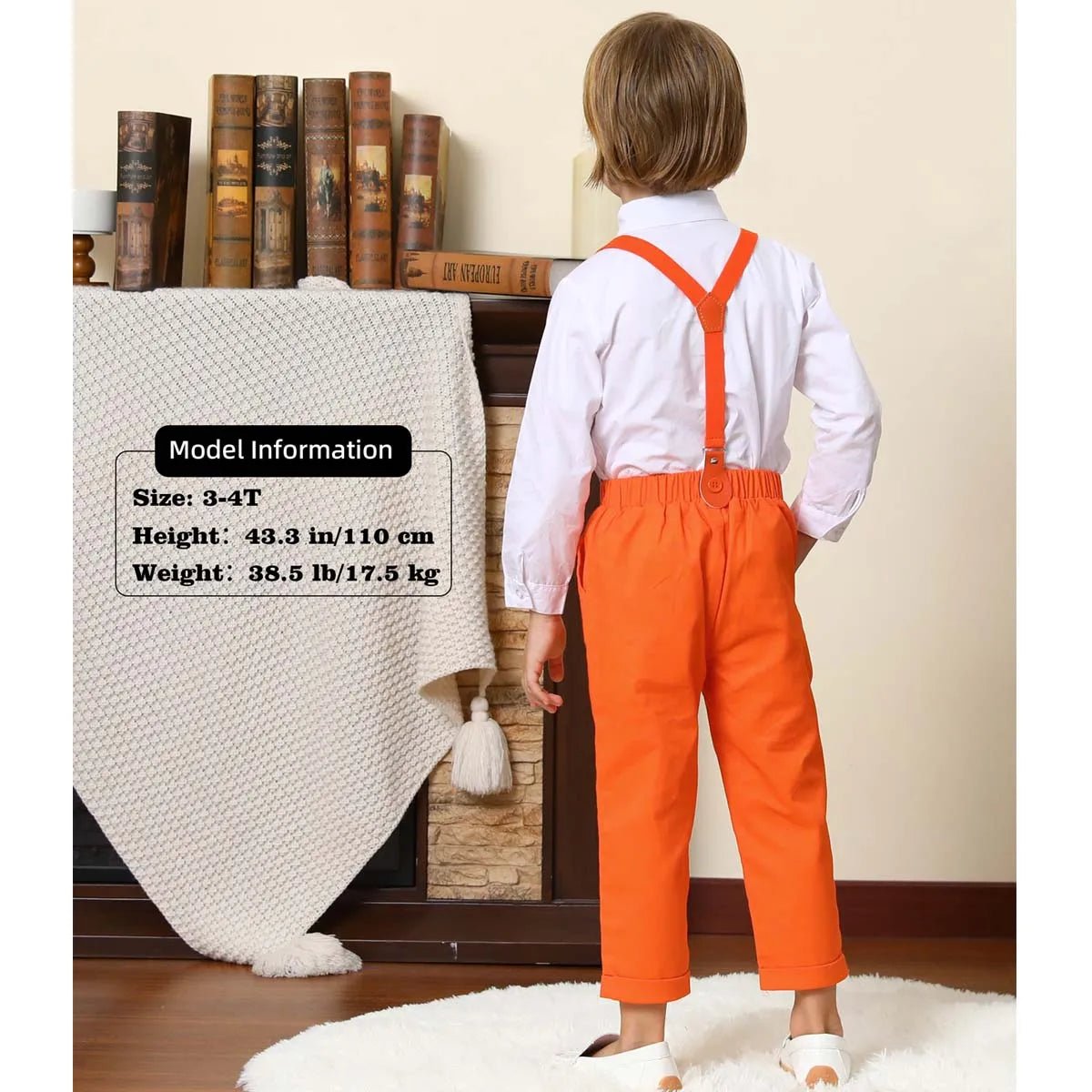 Suspenders Outfits Baby Boys Formal Clothing Sets Wedding Ring Bearer Clothes Kids Plaid Solid Suit Toddler Birthday Pants Set - PratSN