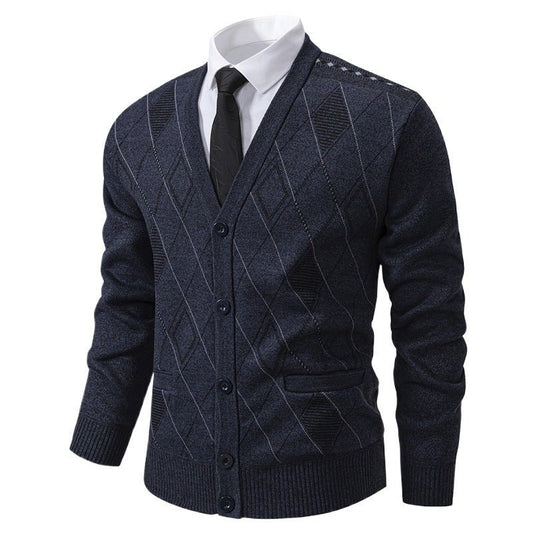 Sweater Fleece - lined Padded Cardigan Knitwear Men's Jacket Coat - PratSN