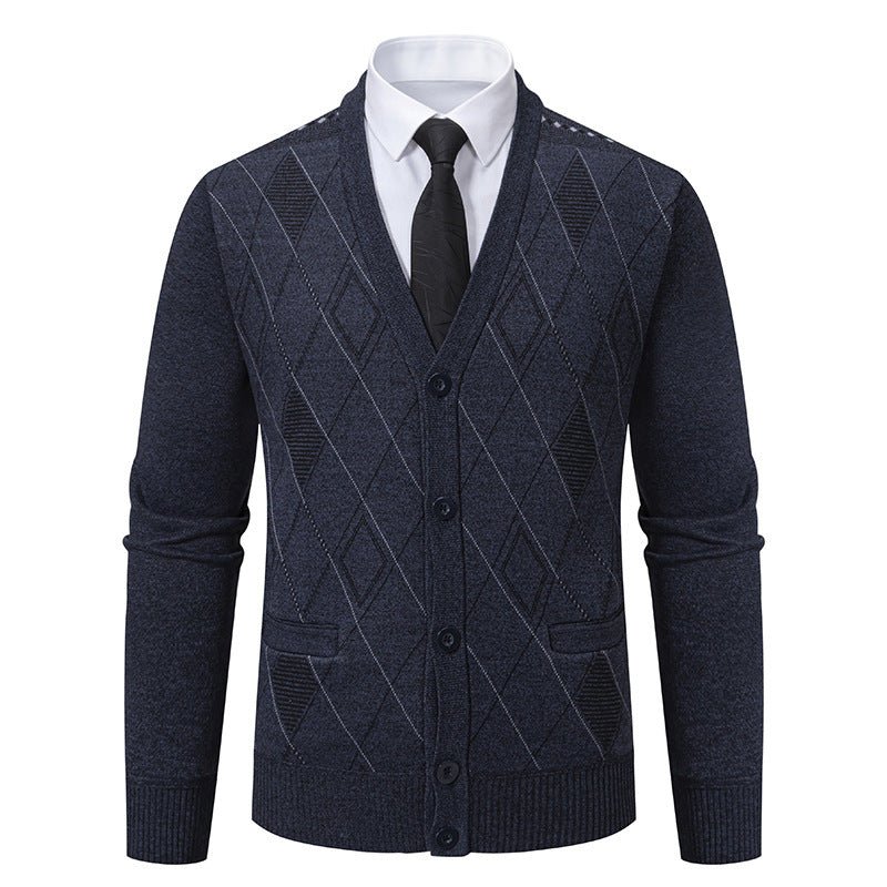 Sweater Fleece - lined Padded Cardigan Knitwear Men's Jacket Coat - PratSN