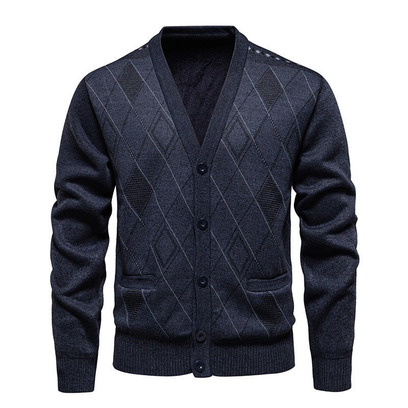Sweater Fleece - lined Padded Cardigan Knitwear Men's Jacket Coat - PratSN