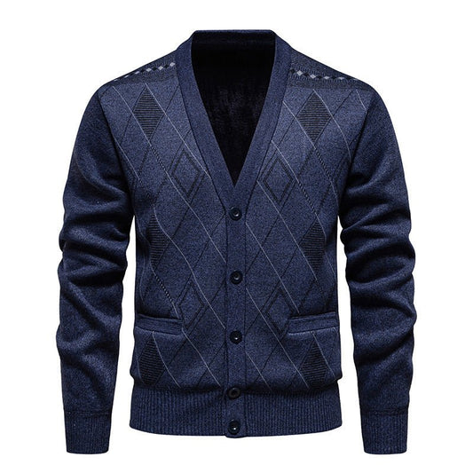Sweater Fleece - lined Padded Cardigan Knitwear Men's Jacket Coat - PratSN