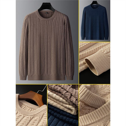 Sweater Men's Thick Cotton Solid Color With Fur - PratSN