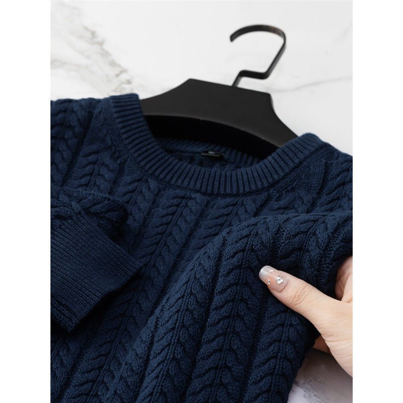 Sweater Men's Thick Cotton Solid Color With Fur - PratSN